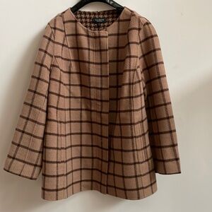 TALBOTS Wool Blend Checkered/Houndstooth Coat Petite